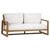 Avondale Rustic Natural Teak White Cushion Outdoor Sofa - 69.5"W
