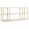 Frederick Coastal Beach Lacquered Cream Burlap Console Table