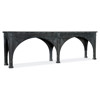 Lavine French Country Black Pine Wood Curved Rectangular Console Table