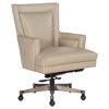 Rebecca Modern Classic Beige Leather Upholstered Swivel Office Chair