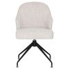Elspeth Modern Stucco White Upholstered Black Iron Swivel Office Chair