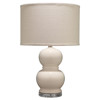 Dwayne French Country Cream Glass Bedside Table Lamp