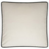Celestine Modern Classic Black Piping Cream Decorative Throw Pillow -22x22