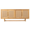 Tropica Coastal Beach Natural Brown Teak Wood Faux Rattan Outdoor Sideboard