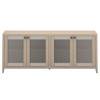 Cheryl Modern Classic Natural Teak Wood Grey Rope Accent Outdoor Sideboard