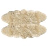 Silas Modern Cream Long Wool Sheepskin 4 Pelt Fur Rug - 3'7"x5'11"