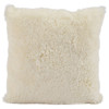 Zola Modern White Curly Short Wool Sheepskin Throw Pillow - 20x20
