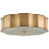 Alastor Hollywood Regency Antique Brass Scallop Ceiling Mount