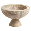 Aurora Grey Blonde Mango Wood Decorative Footed Bowl