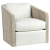 Palecek Carmine Coastal White Performance Woven Rope Swivel Living Room Chair