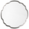 Joy Modern Classic Silver Leaf Wavy Round Wall Mirror - 40D