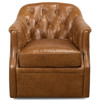 Cooper Rustic Lodge Tan Leather Tufted Swivel Club Chair