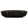 Renzo Industrial Loft Black Aluminum Ribbed Decorative Vase