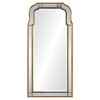 Holiday Hollywood Regency Antique Gold Leaf Frame Arch Wall Mirror