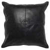 Selene Modern Classic Black Leather Throw Pillow - 22x22