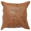 Selene Modern Classic Chestnut Brown Leather Throw Pillow - 22x22