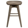 Parnel Rustic Lodge Dark Brown Solid Wood Swivel Backless Counter Stool