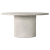 Lucienne Modern Classic White Concrete Round Outdoor Dining Table - 60"