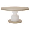 Lucilla Modern Classic Brown Wood Faux Stone Pedestal Round Dining Table - 60"W