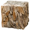Sagamore Rustic Lodge Reclaimed Teak Wood Cube End Table