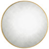 Remi Hollywood Regency Antique Gold Narrow Ring Round Wall Mirror - 43D
