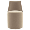Quillon Beige Performance Velvet Solid Back Caster Dining Side Chair