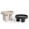 Keith Rustic Lodge Black and White Solid Marble Decorative Bowls - Set of 2