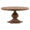 Robin French Brown Reclaimed Pine Wood Round Pedestal Dining Table - 59''W