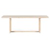 Marina Coastal Beach Whitewash Mango Wood Natural Woven Cane Dining Table - 84"W