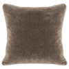 Karen Mid Century Modern Natural Piping Brown Velvet Throw Pillow - 18x18