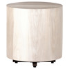 Redding Rustic Lodge Beige Pine Wood Round Drum End Table