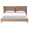 Marly Industrial Loft Brown Upholstered Black Iron Frame Bed - King