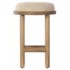 Sawyer Rustic Lodge Beige Upholstered Shearling Brown Wood Counter Stool