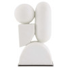 Poza Modern Classic White Riverstone Black Steel Base Sculpture