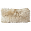 Suri Modern Cream Peruvian Alpaca Lumbar Pillow - 11x22