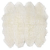 Veruca Modern Ivory Sheepskin 8 Pelt Fur Rug - 6'x7'