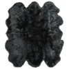 Veruca Modern Black Sheepskin 6 Pelt Fur Rug - 5'x6'