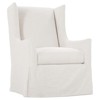 Heidi French White Performance Cushion Slipcovered Wingback Swivel Arm Chair