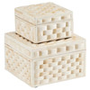Gelianne Modern Classic Natural Bone Fluted Decorative Box - Set of 2