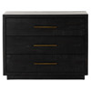 Dorwin Rustic Lodge Black Wood Brass Iron 3 Drawer Nightstand