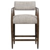 Wally Mid Century Modern Grey Performance Brown Wood Counter Stool