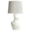 Palecek Kaden Coastal Beach White Stonecast Base Bedside Table Lamp