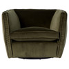 Laurice Modern Classic Olive Green Upholstered Swivel Barrel Chair