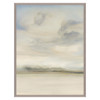 Misty French Country Blue Sky Neutral Landscape Grey Frame Painting II - 40x30