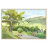 Verdis French Country Green Hills Landscape Natural Frame Painting - 24x36