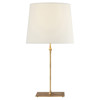 Visual Comfort Dauphine Modern Classic Gilded Iron White Linen Shade Table Lamp