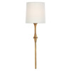 Visual Comfort Dauphine Modern Classic Gilded Iron White Linen Shade Sconce