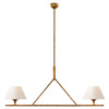 Visual Comfort Cesta Modern Classic Gilded Iron Linear Shaded Chandelier