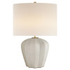 Visual Comfort Pierrepont Global Bazaar Bone Craquelure Ceramic Drum Table Lamp