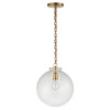 Visual Comfort Katie Modern Classic Antique Brass Metal Glass Globe Pendant